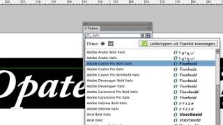 Lettertype kiezen in InDesign CC [upl. by Elocan]