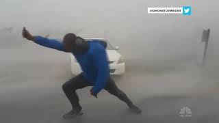 Storm Chaser Battles Hurricane Irma’s Powerful Winds  NBC News [upl. by Harty]