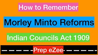 Polity 1e  Morley Minto Reforms  Indian Councils Act 1909 [upl. by Castor620]