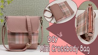 DIY Cara Membuat TasMini Crossbody Bag Tutorial amp Pattern [upl. by Kolnick]