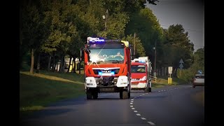 TRĄBYALARMOWO GBA 329 MAN TGM 421F21 oraz SLRt IVECO DAILY 421F43 z JRG Świebodzin do wypadku [upl. by Catharina]