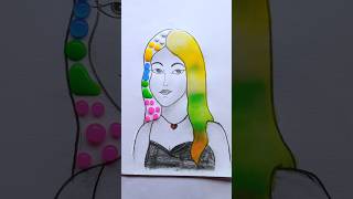 Satisfying Hair Colour With Drops 😍shortvideos drawing art satisfying [upl. by Olemrac]