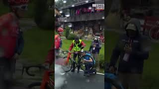 Amazing sportsmanship from Pogacar and GC contenders who wait for Thomas after crash 👏 cycling [upl. by Adlih192]