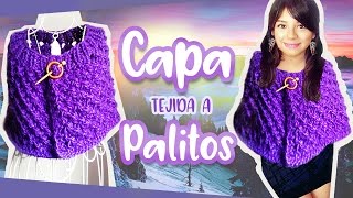 CAPA  MAÑANITA TEJIDA A PALITOS  Canela♥ [upl. by Etep]