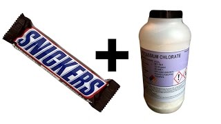 Snickers  Potassium Chlorate  Jet Reaction [upl. by Selyn]