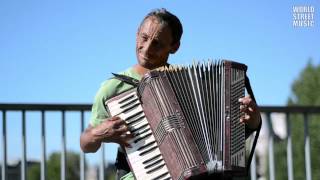 Accordionist from Romania  Valurile Dunarii amp improvisation Paris France [upl. by Nabila]