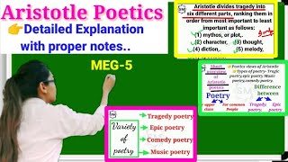 ✔️Aristotle poetics detailed explanation types of poetry defination meg5ingou  by SM [upl. by Allicsirp659]