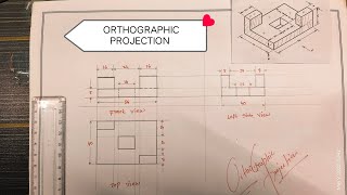 ORTHOGRAPHIC PROJECTION IN ENGINEERING DRAWING [upl. by Ellene]