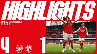 HIGHLIGHTS  Arsenal vs Leeds United 41  Jesus 2 White and Xhaka [upl. by Imtiaz]