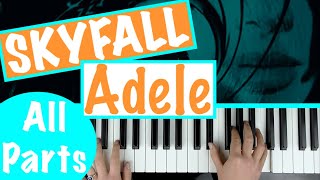 How to play SKYFALL  Adele Piano Tutorial Chords Accompaniment [upl. by Hteazile]