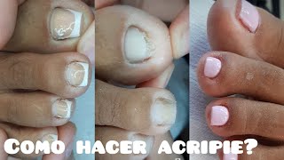 Como hacer acripie Realizando mantenimiento de acrílico en uñas de los pies [upl. by Nesahc]