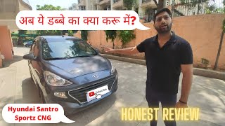 Hyundai Santro Sportz CNG Owners Review  Review in Hindi  50000 KM Done [upl. by Alhak483]