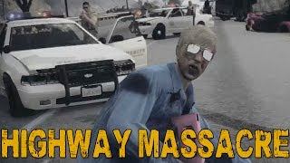 HIGHWAY MASSACRE GTA V Online w Goldy amp Friends [upl. by Enirtak]