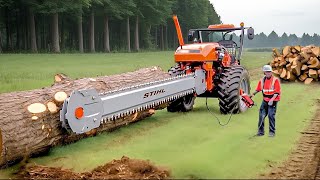 Extreme Dangerous Fastest Big Chainsaw Cutting Tree Machines  Monster Stump Removal Excavator 54 [upl. by Atnima]