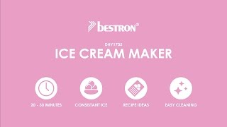 Bestron DHY1705 Ice Cream Maker  EN [upl. by Tillion]