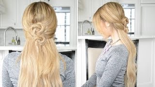 Rope Braid Chignon HalfUp HalfDown Hairstyle  Fancy Hair Tutorial [upl. by Farhsa]