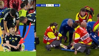 Kieran Tierney ANKLE Injury VS Switzerland Scotland Vs Switzerland 11 Kieran Tierney Injury [upl. by Yreffeg]