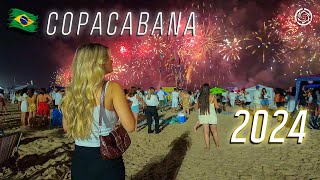 COPACABANA 2024 🇧🇷 NEW YEAR CELEBRATION — Rio de Janeiro Reveillon Brazil 【 4K UHD 】 [upl. by Mcgurn353]