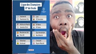 Ligue des champions 8ème de finale 2019 débrief du tirage LyonBarcelone Manchester unitedParis [upl. by Rafaelof]