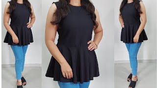 DIY Peplum Top Cutting and Stitching Easy TutorialTrendy Top Cutting and StitchingStylish Top [upl. by Frymire777]