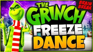 The Grinch Freeze Dance Yoga  Christmas Brain Break  Winter Just Dance  GoNoodle Inspired [upl. by Amehr]