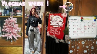 VLOGMAS WEEK 1 decorating my dorm winter festival matching pjs chitchat grwm  more [upl. by Briscoe]