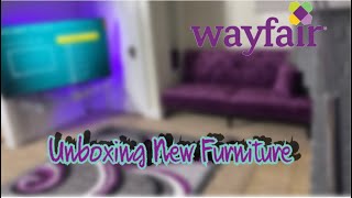 Unboxing my new furniture from wayfair  Hafsa 115quot Wide Reversible Sleeper Sofa amp Chaise [upl. by Eadrahc]