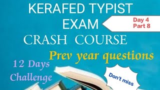 KERAFED TYPIST CRASH COURSE  PART 8 amp PREV QUE masteringedutech kerafed typist exam psc [upl. by Llert280]