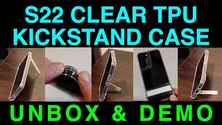 ESR Crystal Clear or Black Kickstand Case Drop Protection Unbox Demo Review Galaxy S22 Series [upl. by Schriever]