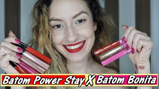 COMPARAÇÃO BATOM BONITA E BATOM POWER STAY AVON  LAIANE LIRA [upl. by Ynahpit]