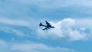 B52 Bomber Flyover Cocoa Beach Fl Air Show awesome viral views shorts military florida [upl. by Yerffej]