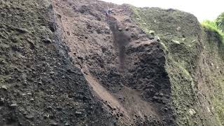 mining and dropping massive rock from a high cliff [upl. by Kanter]