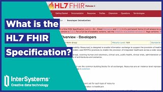 What is the HL7 FHIR Specification [upl. by Allveta]