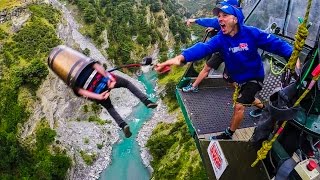 Bungy Jumping Party Behind The Scenes in New Zealand [upl. by Iseabal]