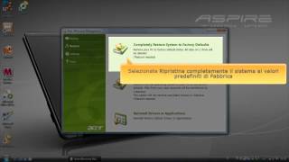 Acer eRecovery  Ripristinare il sistema ai valori predefiniti di fabbrica [upl. by Fitzger467]