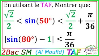 Théorème des Accroissements Finis  TAF  2 Bac SM  Exercice 6 [upl. by Elinore811]