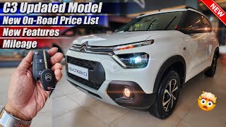 2024 Citroen C3 Updated Model Whats New New On Road Price List Mileage Specs [upl. by Acined792]