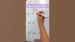 Persamaan Linear Satu Variabel  shorts belajarmatematika  math  trik [upl. by Jamil]