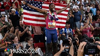 Noah Lyles THREEPEATS 200m for WORLD CHAMPIONSHIP DOUBLE first since Usain Bolt  NBC Sports [upl. by Bandeen]