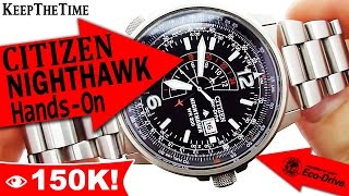 Citizen Nighthawk WR 200 EcoDrive Watch HandsOn Video [upl. by Stovall]