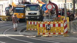 Lützner Straße wieder frei für Straßenbahnen 03092012 [upl. by Avek]