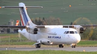 ATR 42 takes off at airport BernBelp HD [upl. by Audwin]