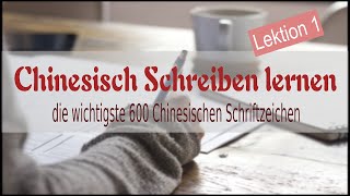 Chinesisch lernen  die wichtigste 600 chinesischen Schriftzeichen  Lektion 1 [upl. by Keg816]