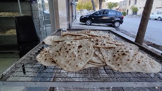 Amazing  Cooking tufton Bread in shahrekord IranBread taftoon [upl. by Nij330]