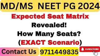 Neet PG 2024 Expected Seat Matrix Revealed How Many Seats EXACT Scenario [upl. by Ainyt748]