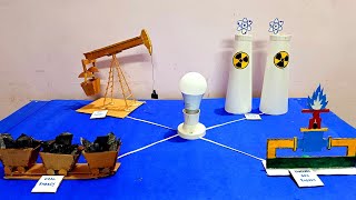 Non renewable energy sources model  Types of Non renewable Energy Science project [upl. by Wales]