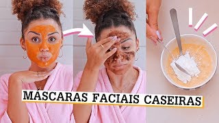 DIY 5 MĂSCARAS CASEIRAS PRA CUIDAR DA PELE anti acne esfoliante hidrante [upl. by Ahsas370]