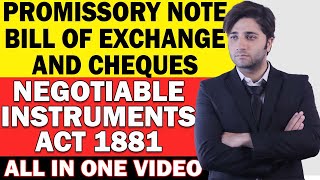 DIFFERENCE BETWEEN PROMISSORY NOTE BILL OF EXCHANGE AND CHEQUE  NEGOTIABLE INSTRUMENTS ACT 1881 [upl. by Keverne]