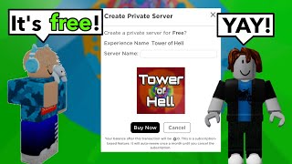 How To Get A FREE Tower of Hell PRIVATE SERVER In 2024 [upl. by Elatsyrk]