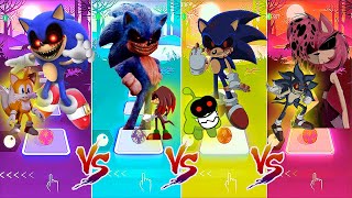 Dark Sonic Exe vs Knuckles Exe vs Demon Sonic Exe vs Amy Exe Tiles Hop EDM Rush [upl. by Brnaby]